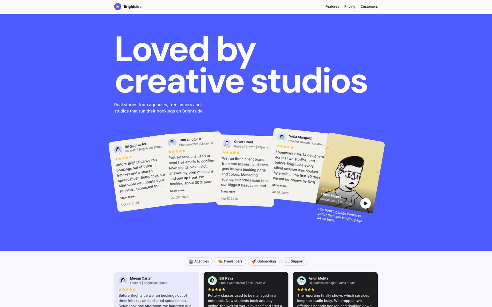 Hosted Wall of Love page with the Editorial hero